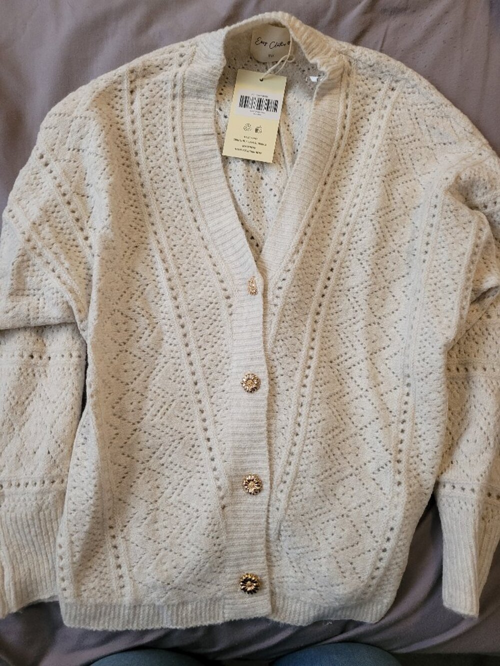 Easy Clothes usa cream cardigan